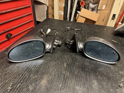 01-06 BMW E46 M3 Side View Door Mirrors Pair Painted Silbergrau Metallic