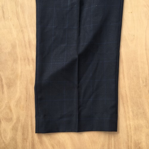 M&S Collezione Angelico Mens Navy Blue Check Trousers W40 L31 Italian Fabric - Picture 9 of 14