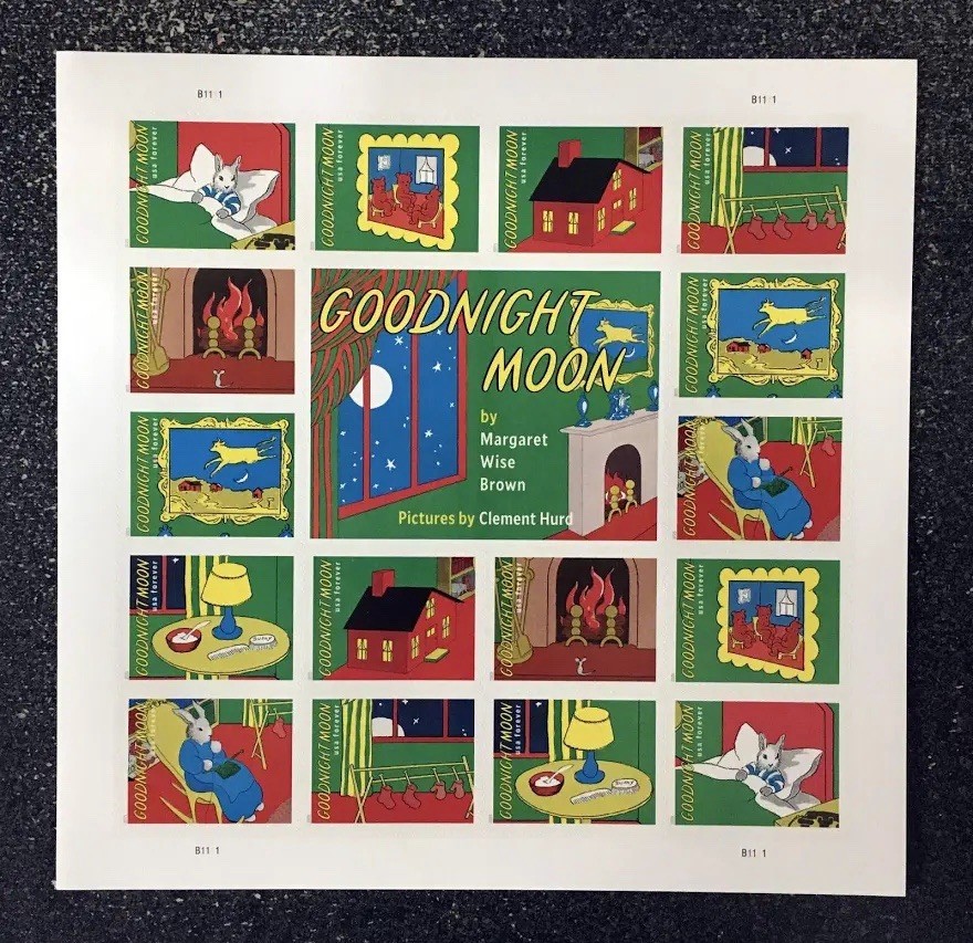 USPS GOODNIGHT MOON SHEET OF 16 FIRST CLASS LETTER STAMPS