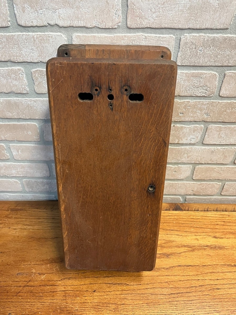 レア　廃盤品　TELEPHONE 　テレホンボックス　木製 Antique Oak Telephone Wall Box Cabinet Empty - Parts/Restore | eBay