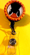 Looney Tunes Daffy Duck 1 Id badge holder retractable alligator clip