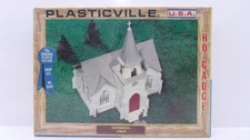 Plasticville HO Downtown Church Cathedral Train Structure Building Kit 2800 NEW