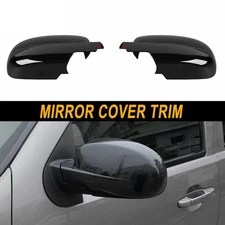 GLOSS BLACK Full Mirror Side COVERS For 2007-13 Chevy Silverado/GMC Sierra Yukon