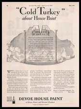 1928 Devoe & Reynolds New York Lead And Zinc House Paint "Cold Turkey" Print Ad