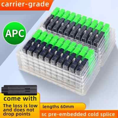 100Pcs Splicer Fiber Optic Connector For SC-APC SC-UPC FTTH Embedded Leather