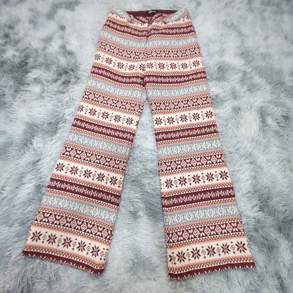 Revival Dangerfield Disco Quilted Festive Flare Pants Womens AU 12 Burgundy Red