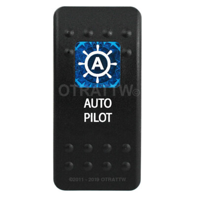 Carling Technologies Contura II Rocker Switch – AUTO PILOT Label With Blue Lens