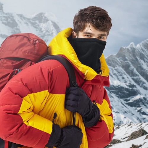 Sciarpa scaldacollo invernale in pile regolabile antivento maschera termica viso bandana - Foto 8 di 20