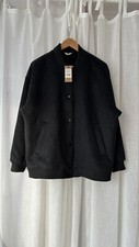 Bnwt Hush Lottie Wool Bomber Jacket Grey Charcoal Marl Size Uk 12 New