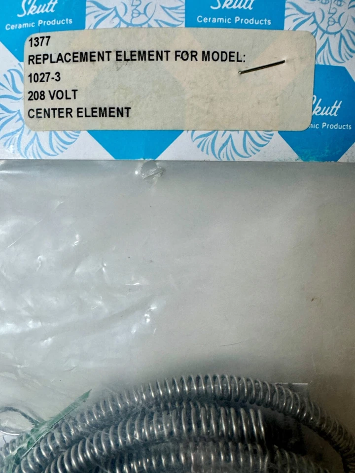 Skutt Part #1377 model 1027-3 208 volt Center Element KMT/KM1027-3”, KS1027 NEW - Image 3 of 4
