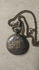 Watch-it Men's Quartz Movement Pocket Watch With Semi Truck Trailer
