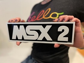 MSX 2 system 3D printed game console placard, retro sign, multi-color