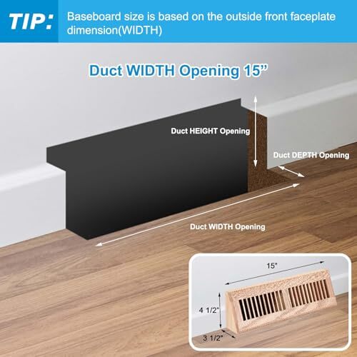 12-Pack 18 Inch Baseboard Register Diffuser Vent Covers - Steel, Adjustable Airflow, Easy Install, White