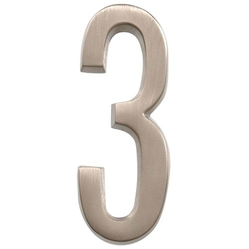 Hillman Distinctions 4-In. Adhesive Nickel House Number 3 843283
