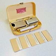 GEM 1912 Style SE Safety Razor Set in Celluloid Case  CLEAN