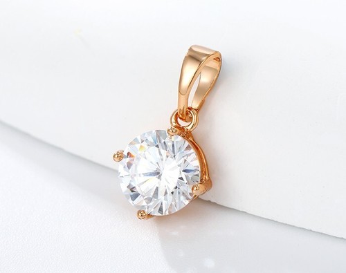 Luxus Damen Halskette Anhänger Kristall Zirkonia Collier 750 Gold 18K vergoldet - Bild 4 von 10