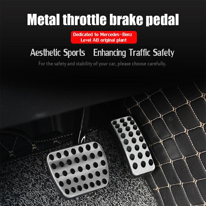 Pedal de freno de aluminio antideslizante acelerador decorativo para Mercedes-Benz W176 W245 Foto 2 de 4