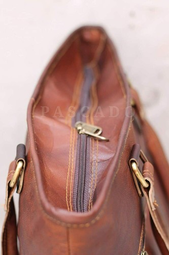 Women's Leather Bag Handmade Satchel Travel Vintage Purse Handbag - Picture 2 of 9