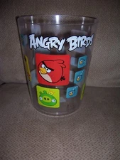 Angry Birds Clear Plastic Trash Can Wastebasket Garbage Can Childs Kids Room NEW