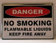 Danger No Smoking Flammable Liquids MAGNET 2"x3" Refrigerator Locker Caution