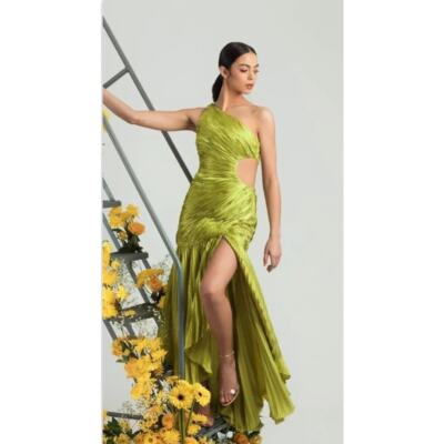 Mac Duggal One Shoulder Asymmetrical Sequined Cut-Out Dress Apple Green SZ 2 NWT | eBay Mac Duggal One Shoulder Asymmetrical Sequined Cut-Out Dress Apple Green SZ 2 NWT | eBay