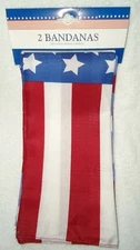  2- PATRIOTIC BANDANAS FOR FACE MASK COVER, HEAD WRAP, SCARF, OR NECK COVER  NEW