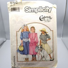 Vintage Sewing PATTERN Simplicity 8192, Childrens Cinderella 1987 Girls Dress