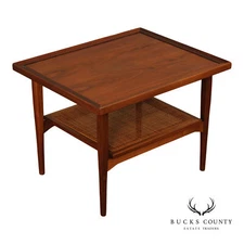 Drexel Declaration Mid Century Modern Walnut Lamp Table