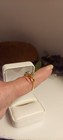 14k Yellow gold 2 Emerald 2 Diamond Bow Ring Band Size 6.5 3.4Gr ABG Vintage — photo 6