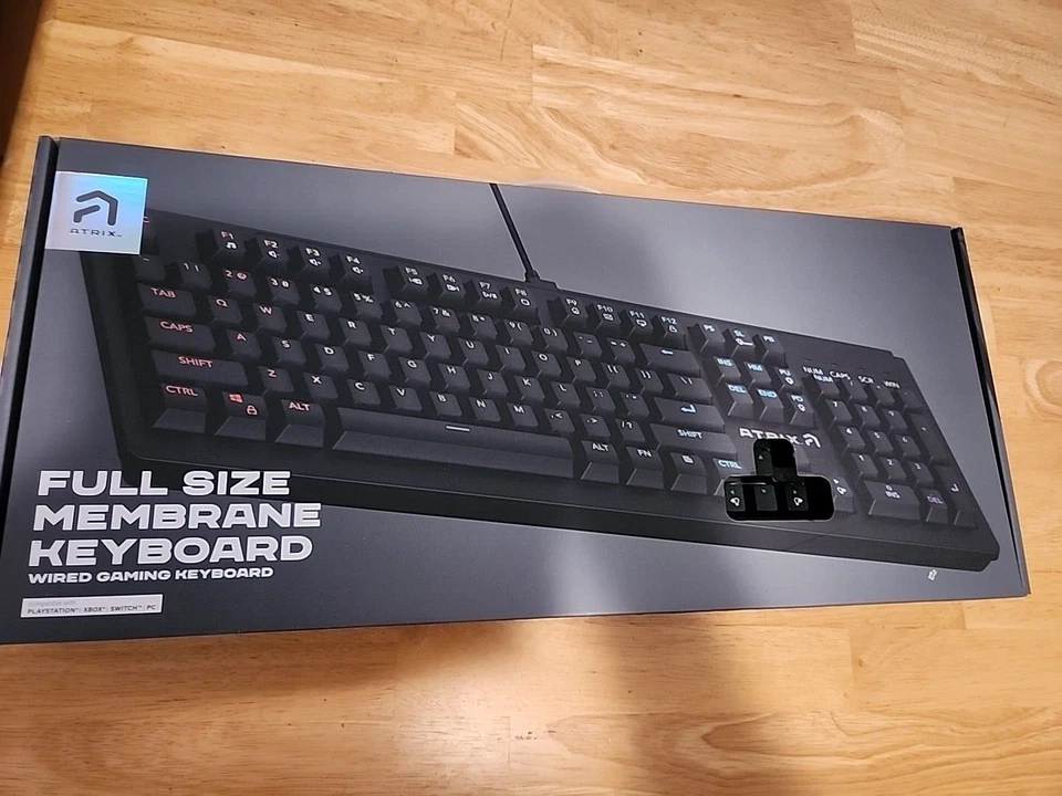 Atrix Gaming Keyboard Full Membrane RGB Lighting Black Full Size wired USB NEW - Image 3 of 4