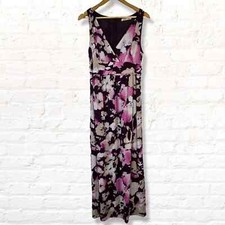 Old Navy Floral Surplice Maxi Dress Size 8 Purple Sleeveless
