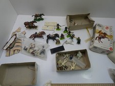 VINTAGE AIRFIX PLASTIC TOY MODELS - HORSE SOLDIERS SHIP - PLAY WORN