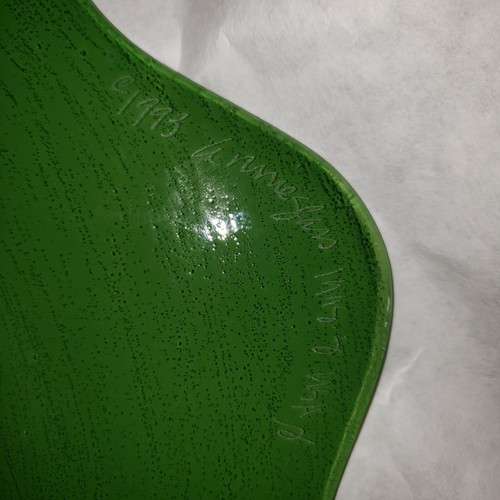 11.75" Annieglass Scalloped Handcrafted Green Glass Plate Signed - Picture 20 of 21