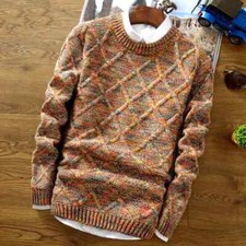 Men Knit Jumper Winter Thicken Sweater Chunky Cable Shirt Top Pullover Knitwear*