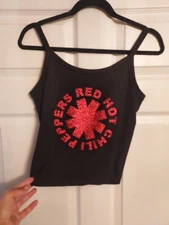 Red hot chili peppers crop top red hot chili peppers tank top red glitter vinyl