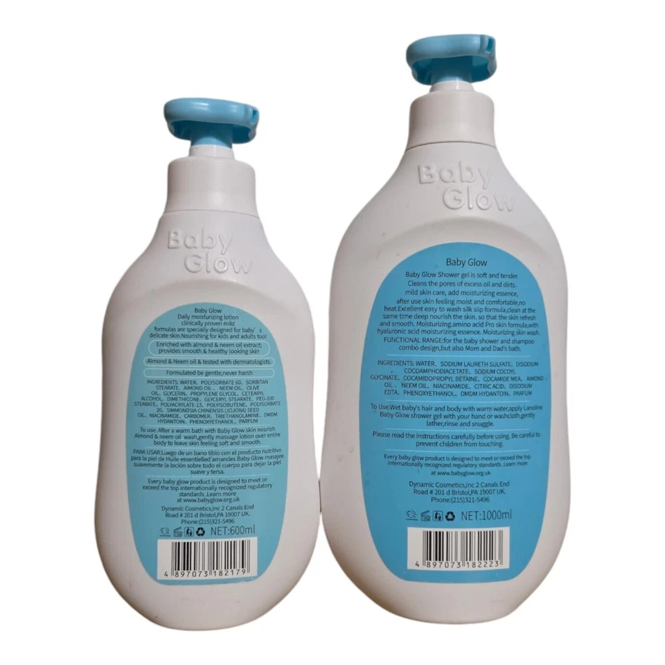 Lanoline Baby almond & Neem Wash 1000ml, Lotion 600ml Day 1 To 15yrs - Image 3 of 4