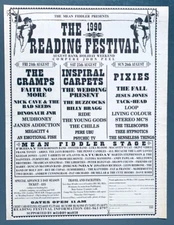 PIXIES THE CRAMPS NICK CAVE FALL DINOSAUR JR 1990 POSTER ADVERT READING FESTIVAL