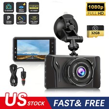 3.2'' Full HD 1080P Dash Cam Motion Detect Front Dash Camera w/ 32GB SD Card