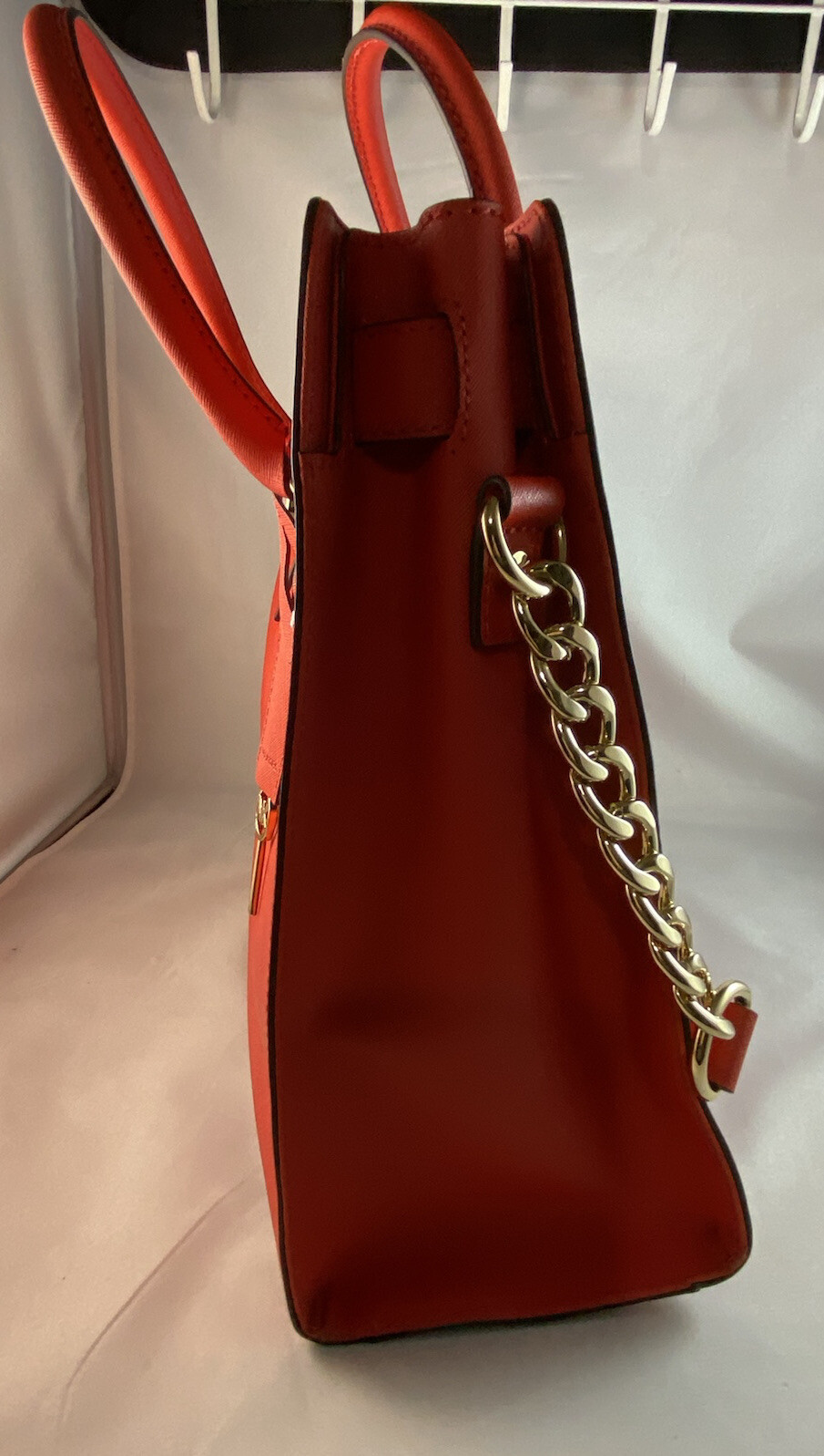 🌹MICHAEL KORS HAMILTON SAFFIANO LEATHER TOTE BAG ~ MANDARIN & GOLD ~ LARGE image 6