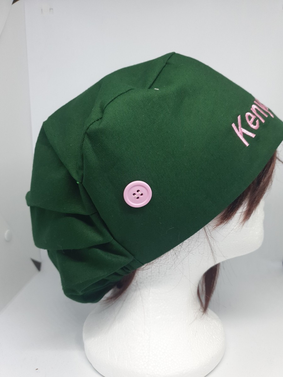 Personalised Embroidered Pleated Scrub Hat For Surgeon, Doctors