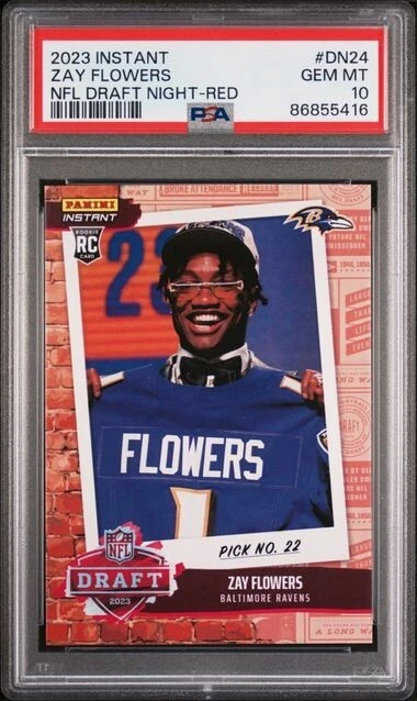 Zay Flowers Panini Instant NFL Draft Night #DN24 Red
