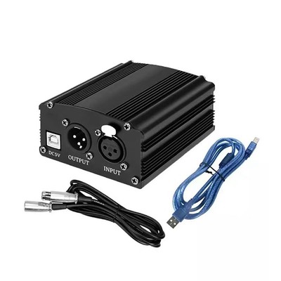 1X(1-Kanal 48V Phantomspeisung mit XLR 3 Pin Mikrofonkabel für Kondensatorm9365