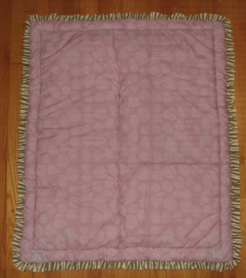 48x36 Purple Jungle Cocalo Crib Quilt Elephant Monkey Giraffe Zebra Blanket - Image 3 of 4