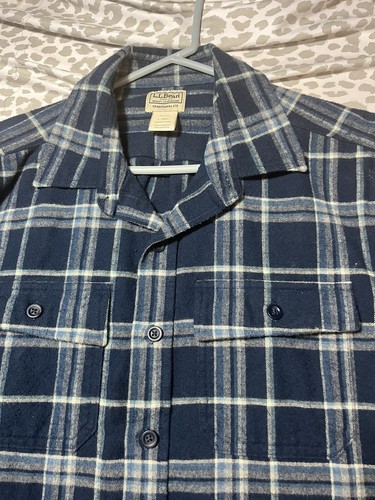 L.L Bean Mens L Flannel Traditional Fit 100% Cotton Plaid Button Down Shirt - Picture 16 of 16