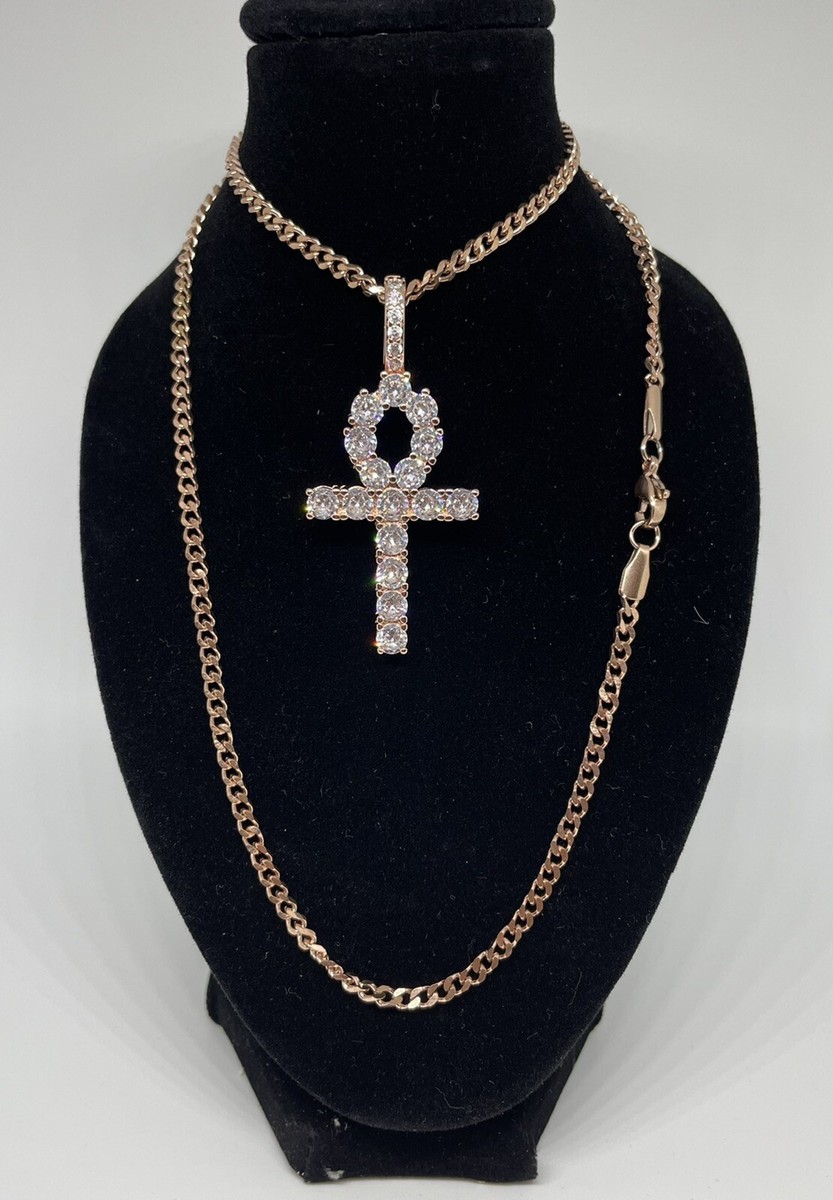 Diamond Pendant Ankh Necklace Macys Diamond Ankh Pendant Rose Gold