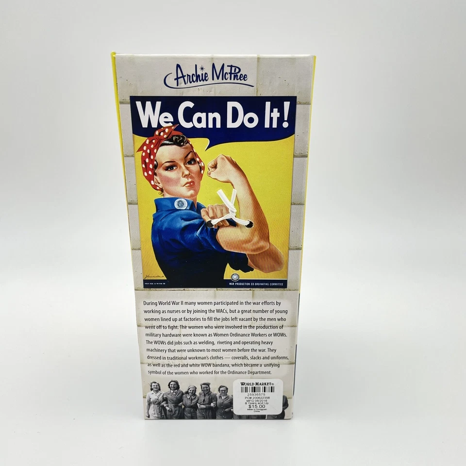 Figura Cabeza Bobble Rosie The Riveter 2016 Archie McPhee "¡Podemos hacerlo!" NUEVO Raro Foto 4 de 4
