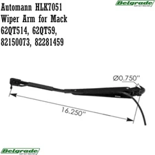 Automann HLK7051 Wiper Arm for Mack 62QT514, 62QT59, 82150073, 82281459