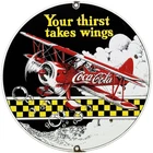 VINTAGE COCA COLA PORCELAIN SIGN GAS STATION BOTTLE COKE PEPSI DEW A & W OIL