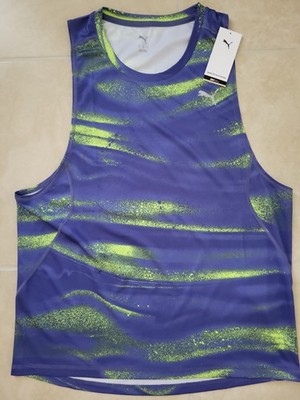 PUMA Run Velocity Athletic Tank Top Men's M NWT 526596 46 Blue Crystal Crew Neck