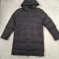 Fat Moose Puffer Coat Herren Small Schwarz Kapuze Lange Winterjacke Outdoor